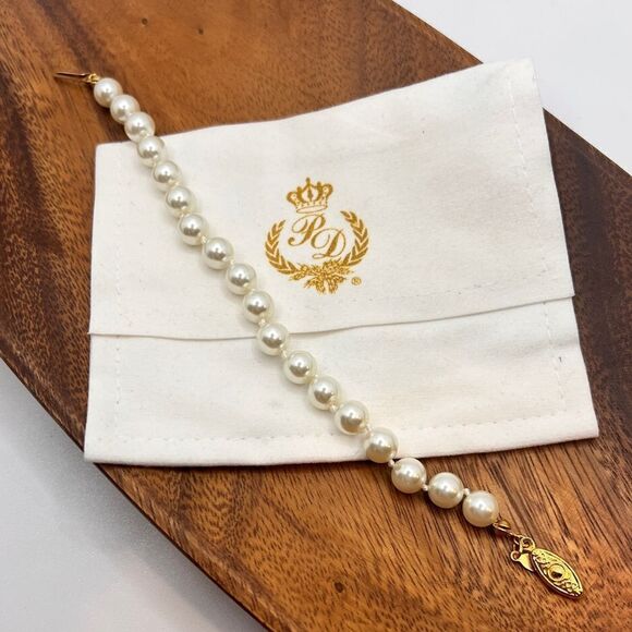 Premier Designs Single Strand Pearl Bracelet Sz 7.5” - Picture 3 of 8